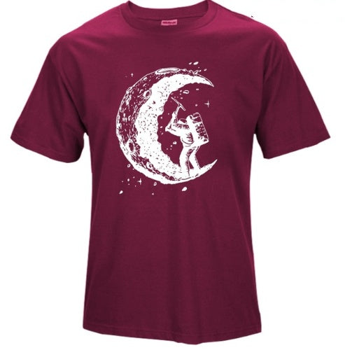 Digging The Moon Print Casual T Shirt