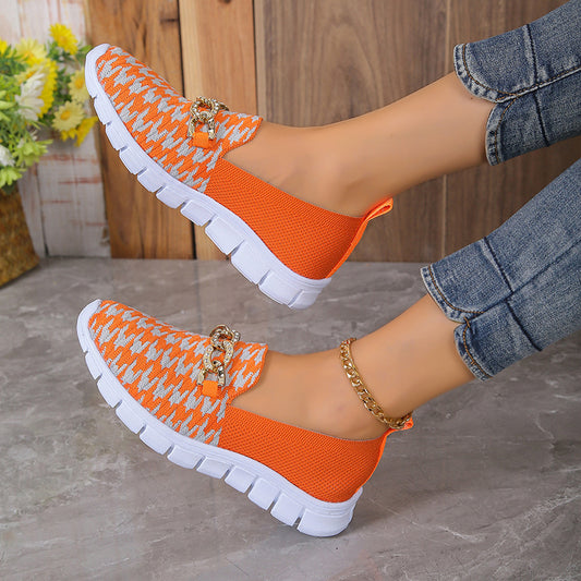 Summer Casual Print Chain Mesh Breathable Shoes