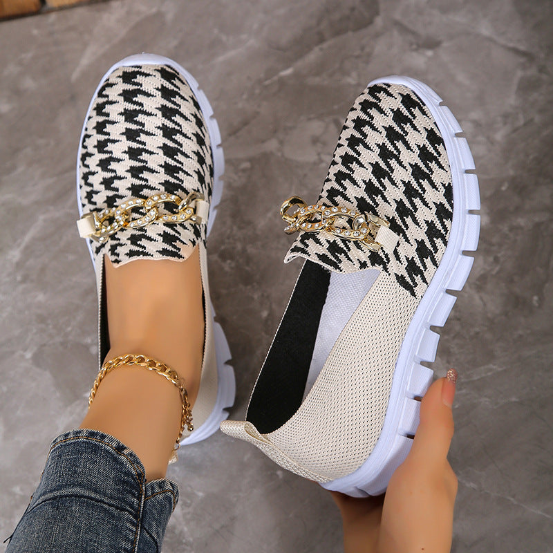 Summer Casual Print Chain Mesh Breathable Shoes