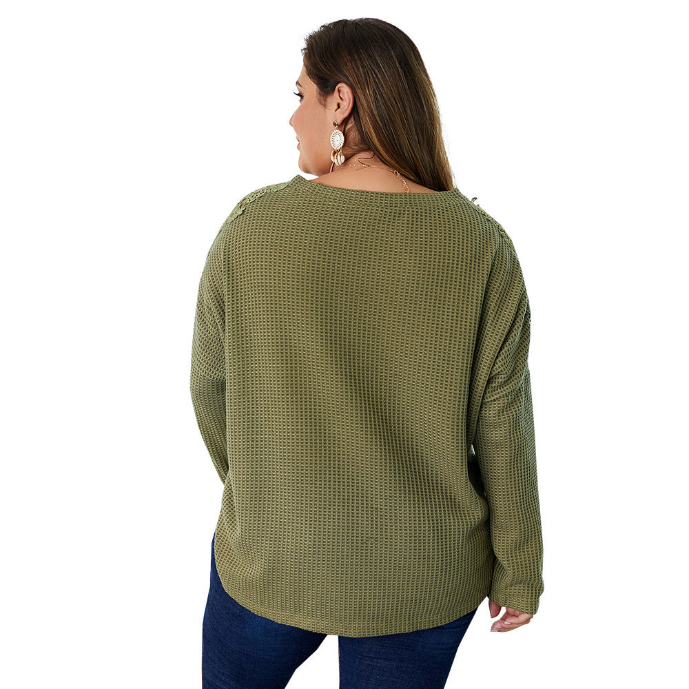 New Design Knitted Shirts For Plus-Sized Women