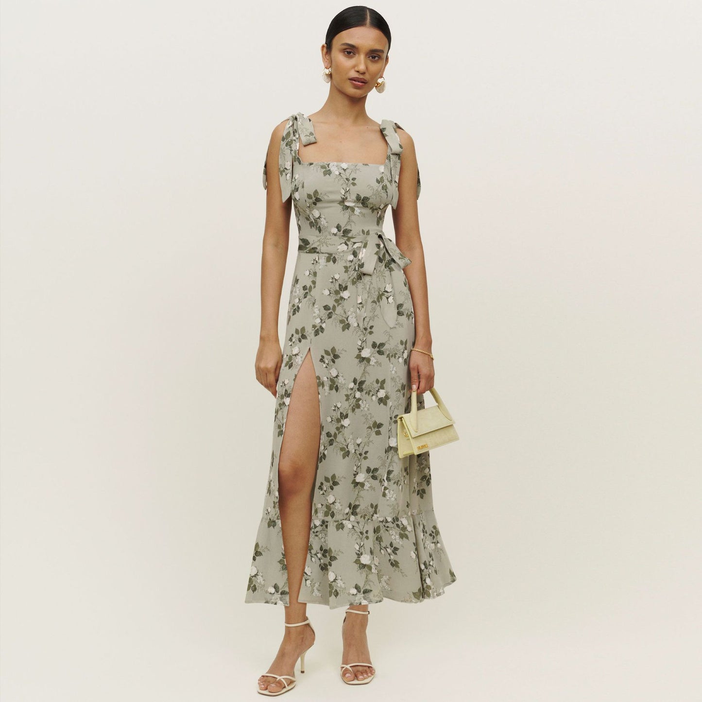 Sommer Neue frauen Neckholder Strappy Floral Kleid