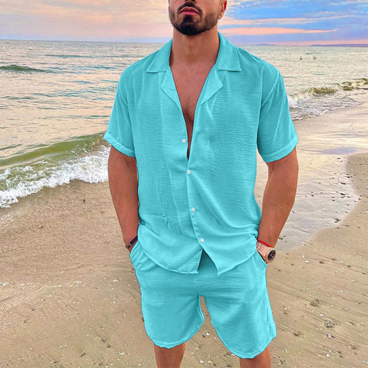 Casual Loose Men's Shorts Short Sleeve Suit