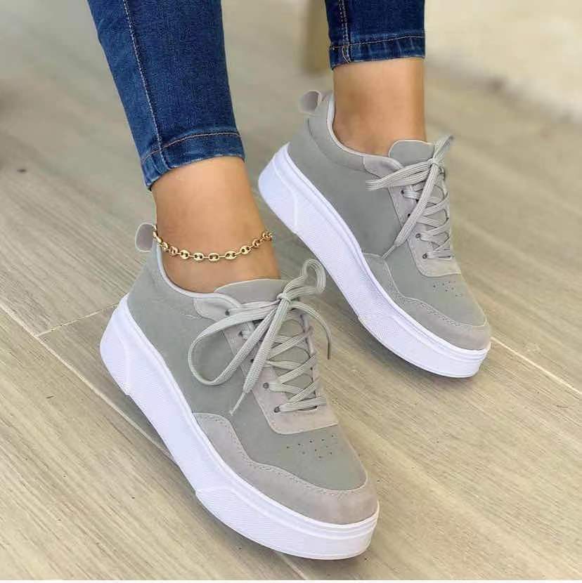 Thick Bottom Lace-up Mesh Sneakers