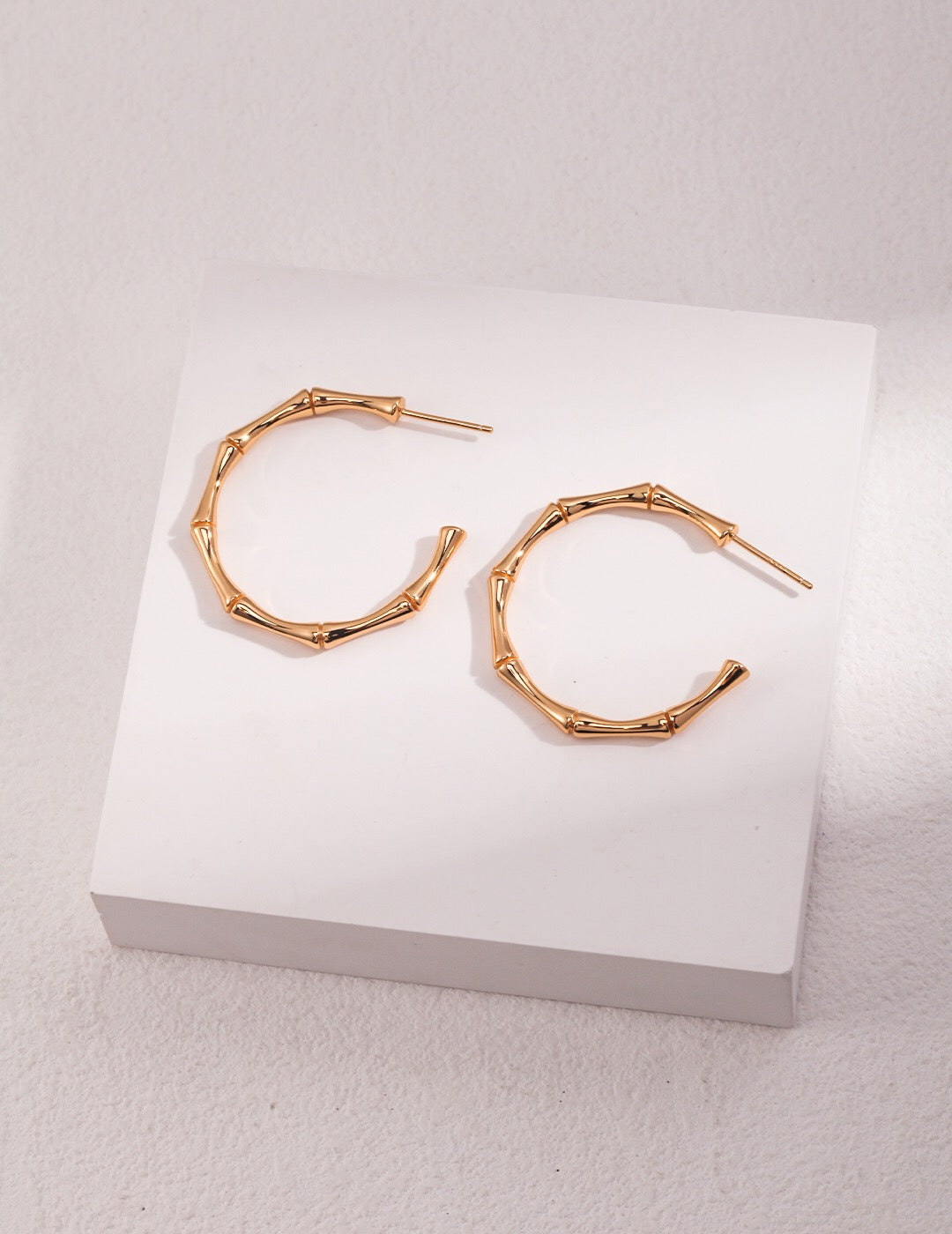 Bamboo Open Hoop Earrings