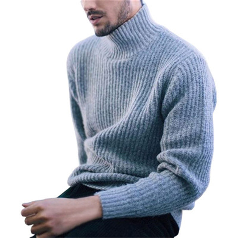 Turtle Neck Long Sleeve Knitted Sweater