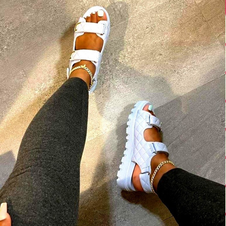 Trendy Velcro Platform Sandals