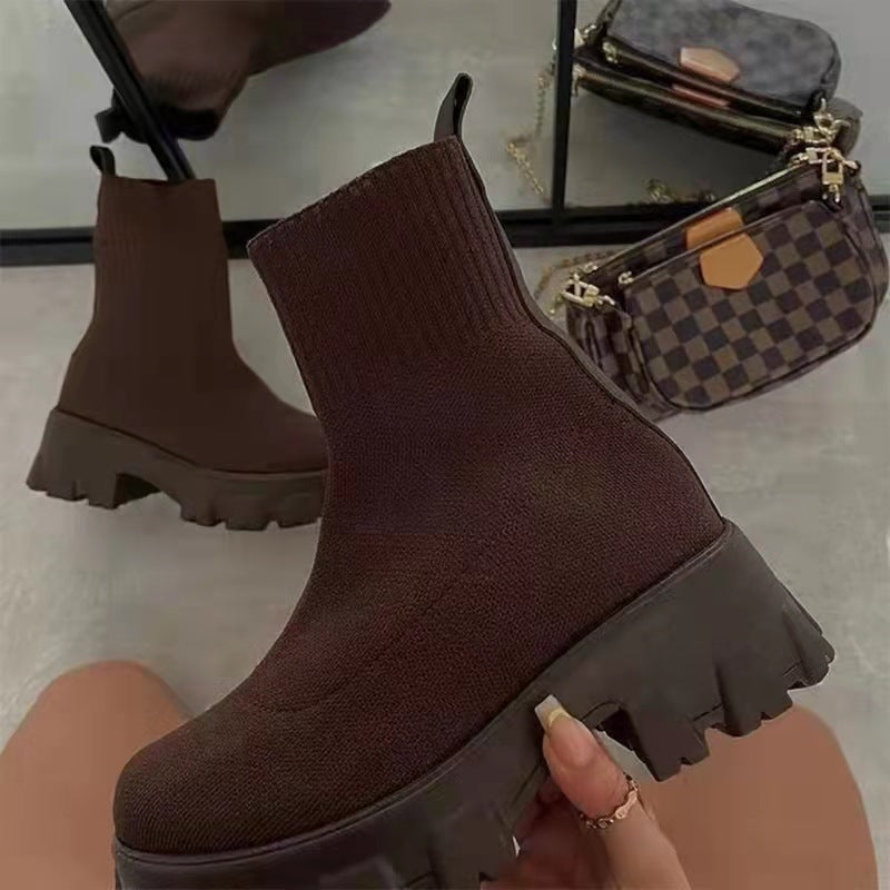 Women Sock Platform Boots Platform Shoes