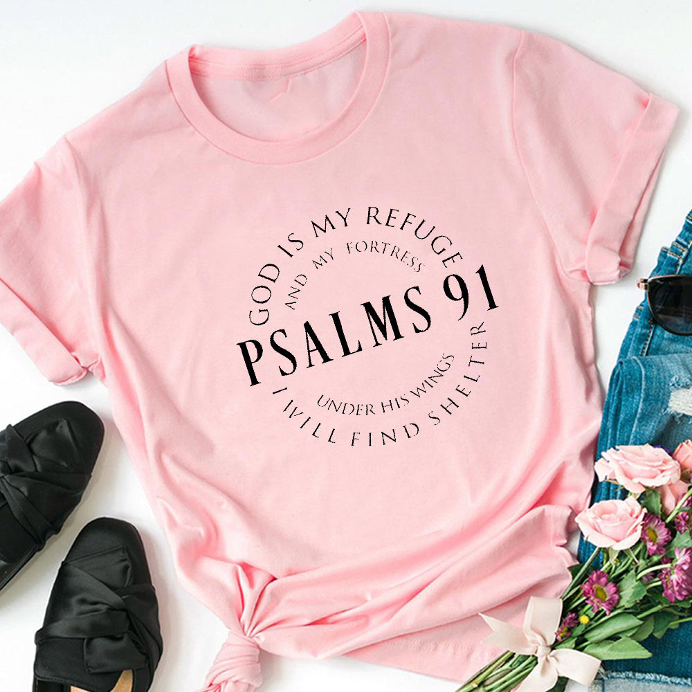 God Is My Refuge Psalms 91 Christian T-shirts