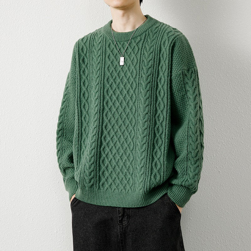 Round Neck Men's Knitted Sweater