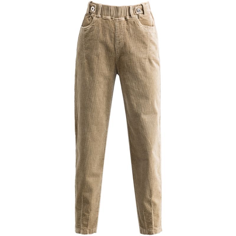 Elegant Striped Tapered Corduroy Trousers