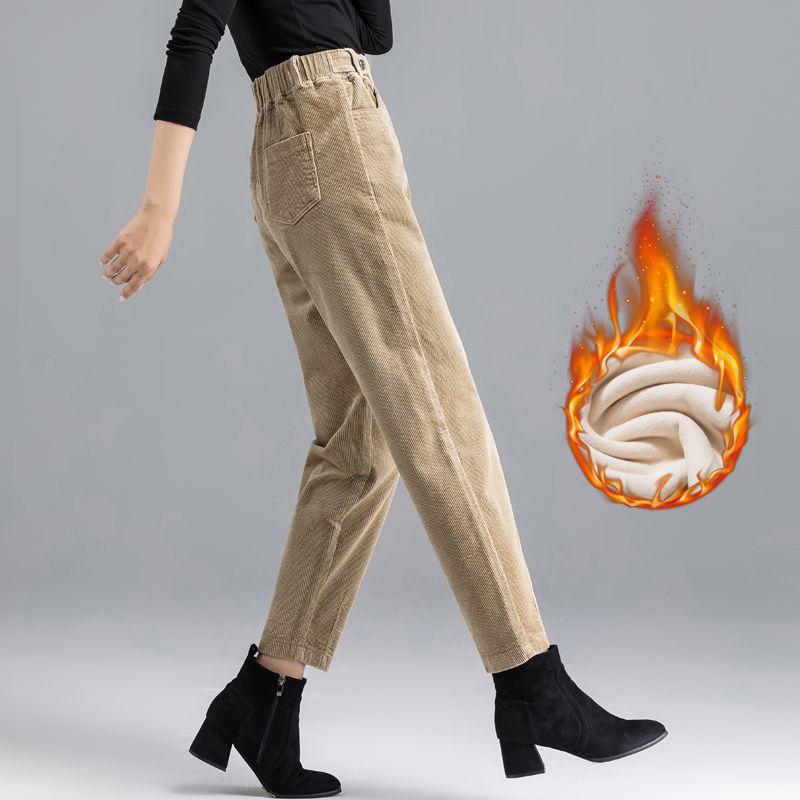 Elegant Striped Tapered Corduroy Trousers