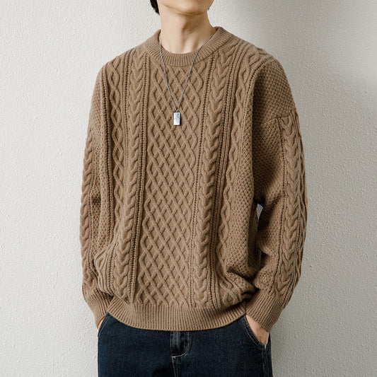 Round Neck Men's Knitted Sweater