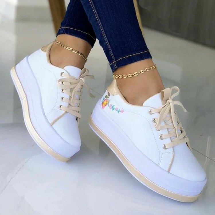 Floral Embroidery Pattern Sneakers