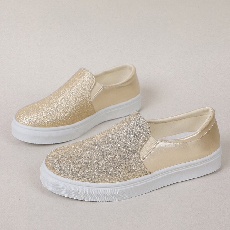 Flat Bottom Sequined Loafers