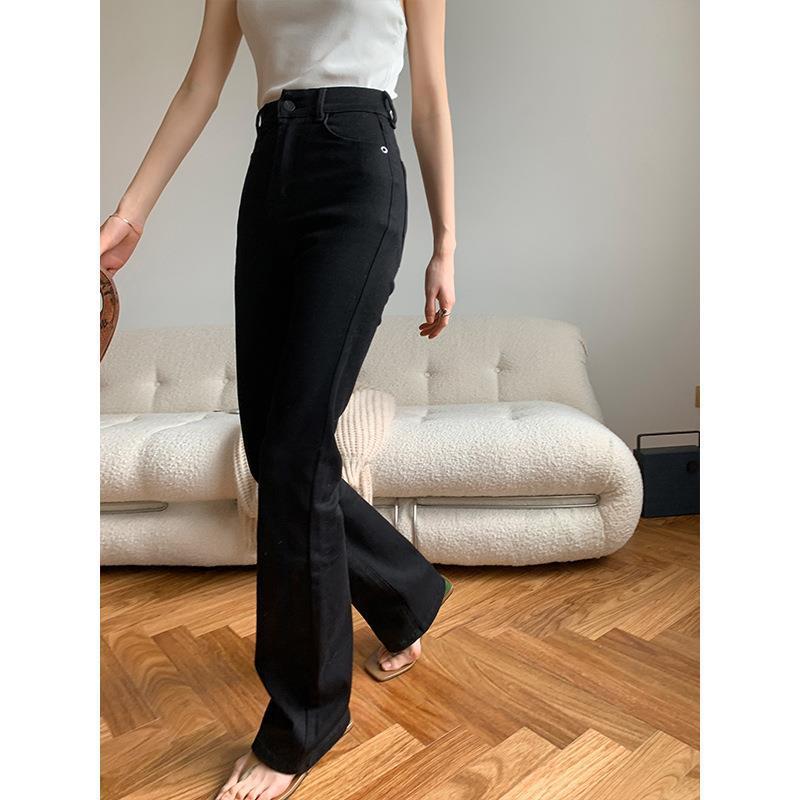 Women's High Waist Slim Flared Jeans Trousers