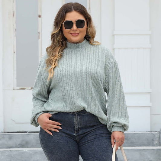 Plus Size Half-turtleneck Top