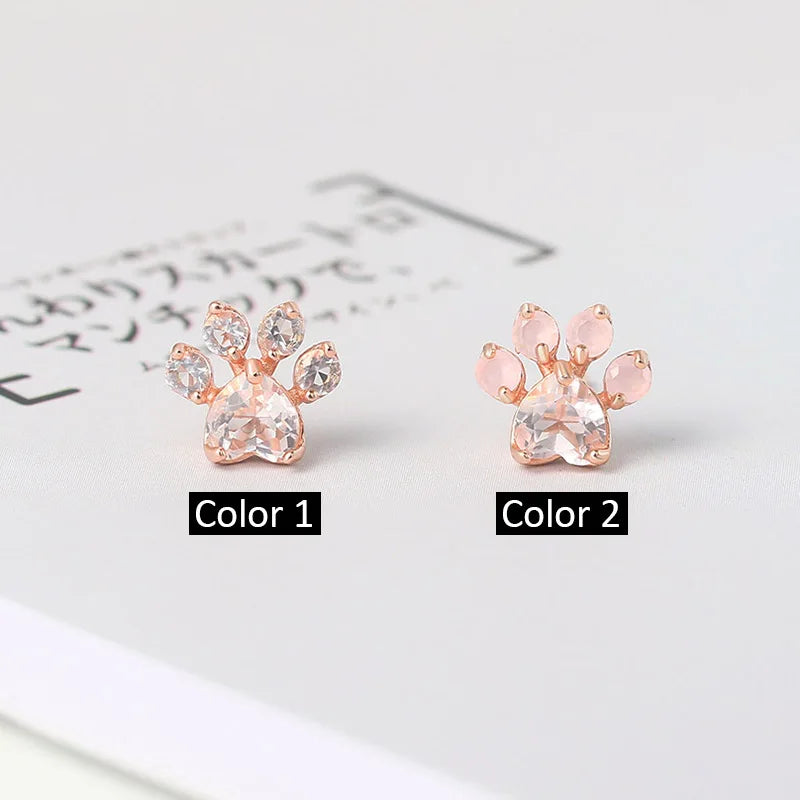 Cat Paw 925 Sterling Silver Earrings for Women