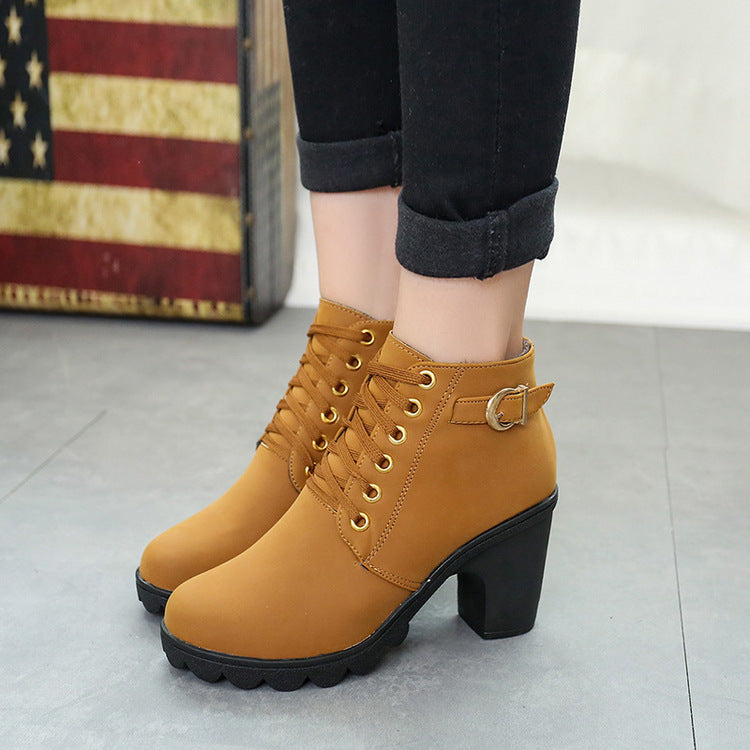 Chunky Block Heel Ankle Boots