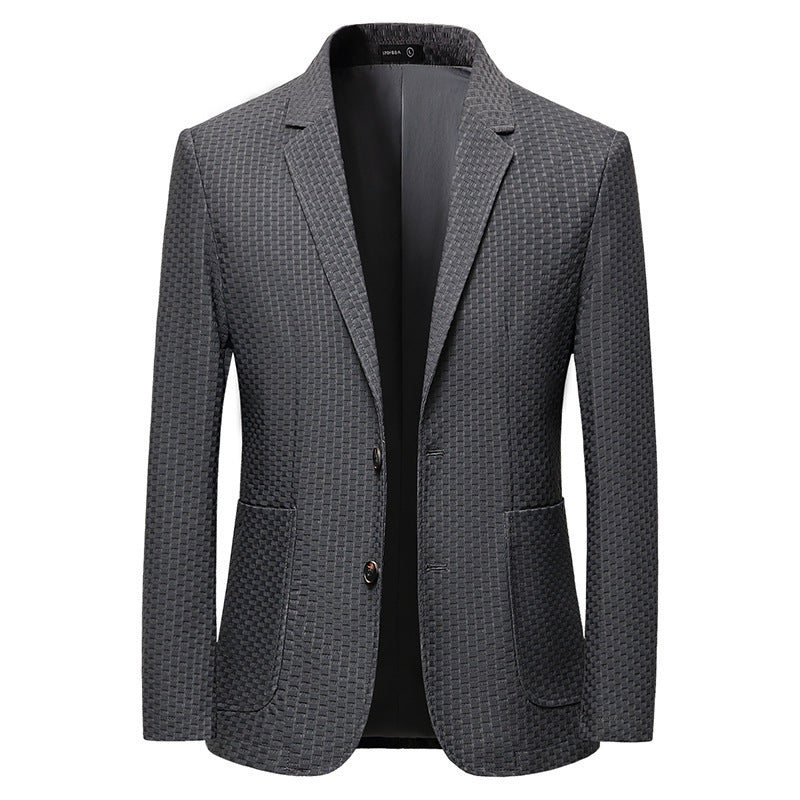 Men's Ammonia Brocade Fabric Plaid Jacquard Suit