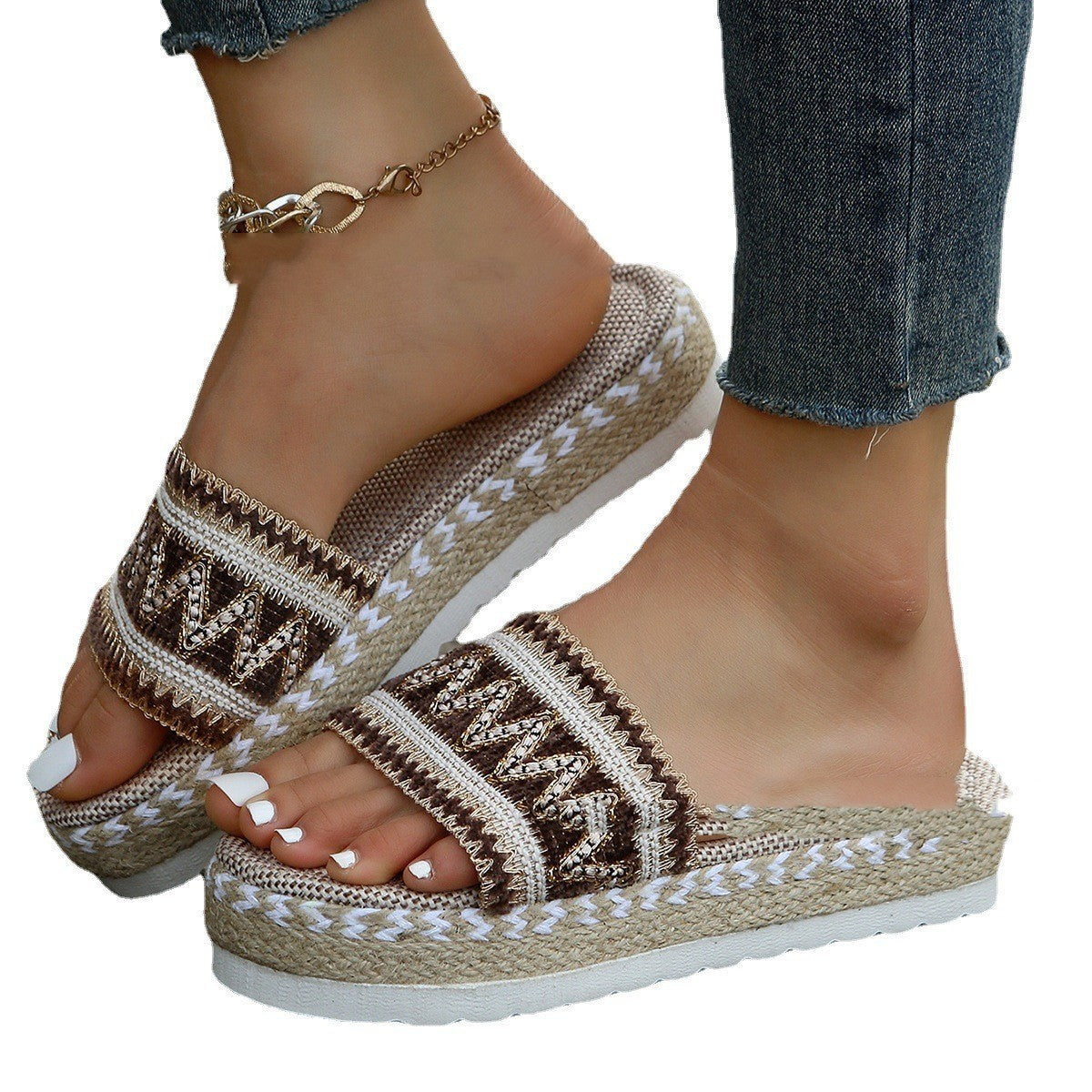 Thick-bottom Coloured Summer Sandals