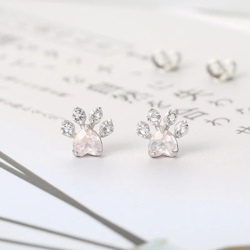 Cat Paw 925 Sterling Silver Earrings for Women